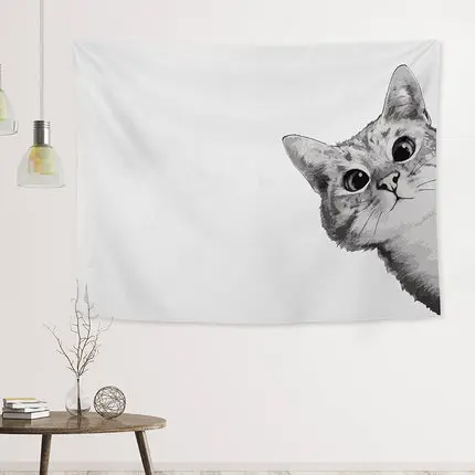 Креативный гобелен с мультяшным рисунком животных кошек собак хиппи простые