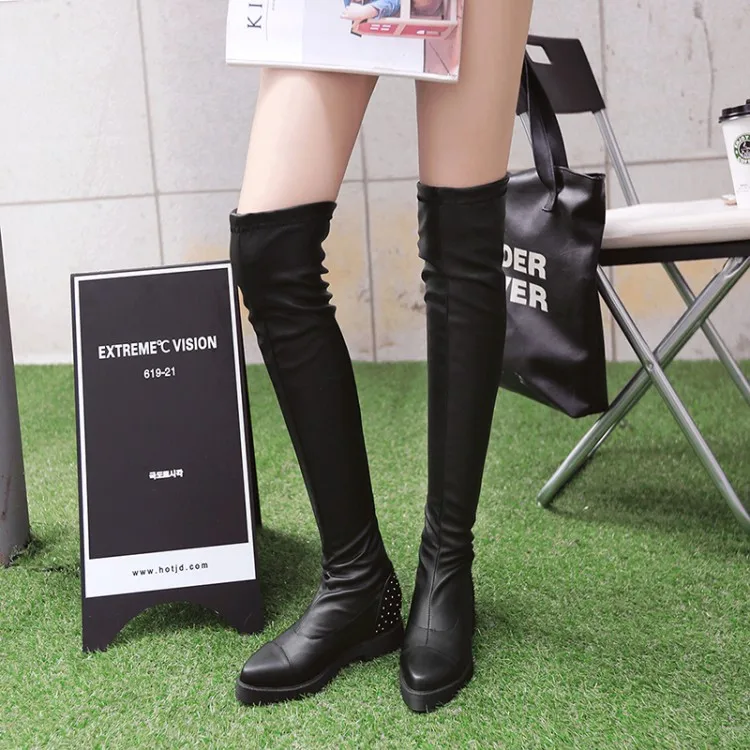 Plus Size 10 thigh high boots knee over the women ladies shoes woman winter | Обувь