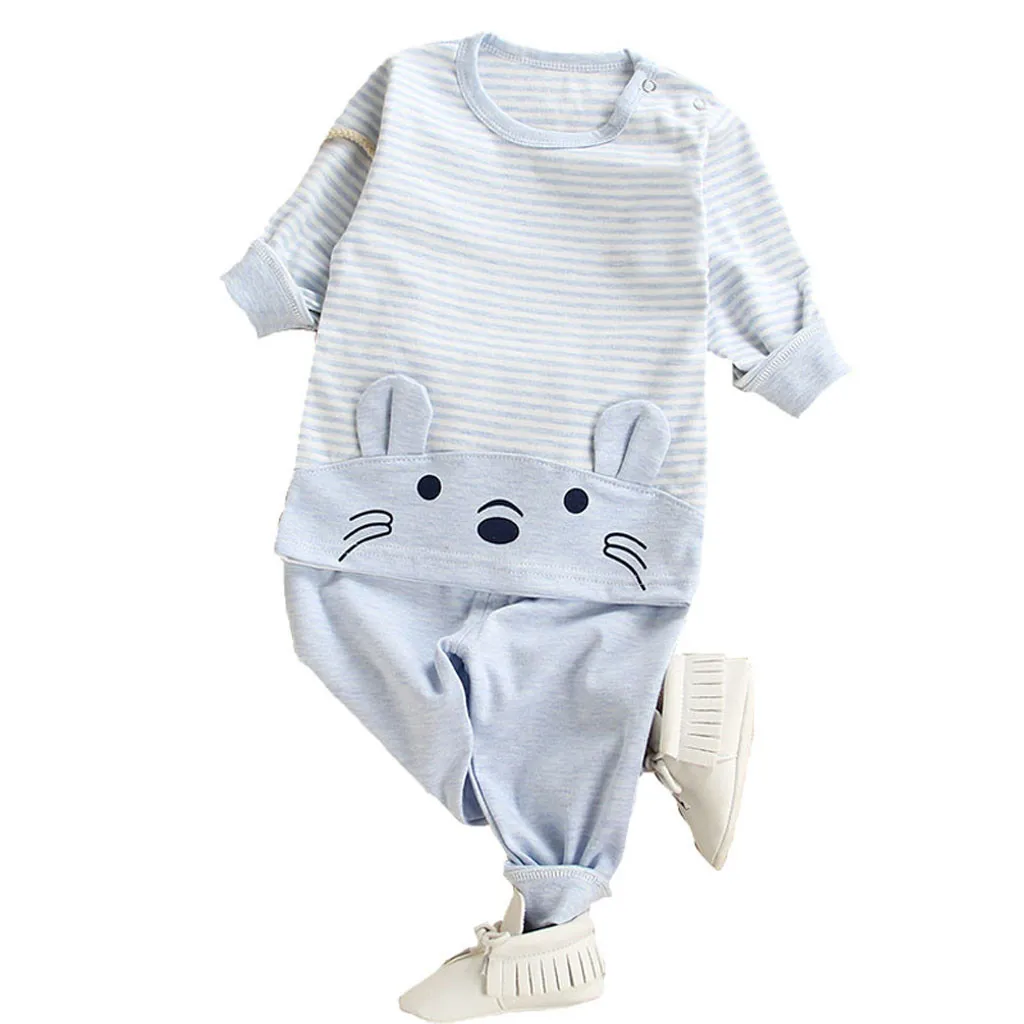 Зимняя одежда для маленьких мальчиков и девочек пижама с длинными рукавами