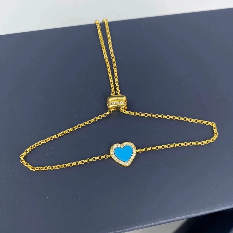 

Женский Регулируемый браслет SOELLE, из серебра 925 пробы, с желтым и золотым сердечками