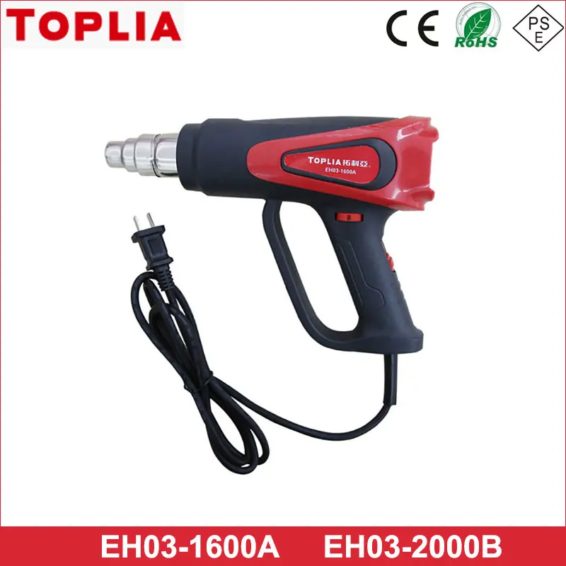

TOPLIA EH03-1600A пистолет горячего воздуха с регулируемой температурой 1600/2000 Вт, автомобильная пленка, пистолет для обжига, пистолет для обжига