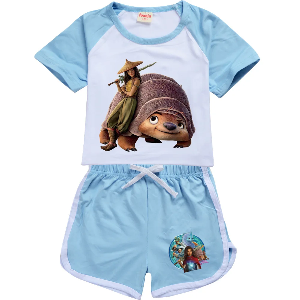 Детские комплекты одежды для девочек и мальчиков спортивный костюм Raya The Last Dragon