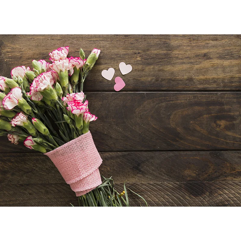 

ZHISUXI Vinyl Custom Photography Backdrops Prop Valentine's day wood flower Theme Photography Background QJ91220-82