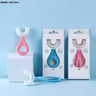 Детская зубная щетка для детей, U-образная зубная щетка с ручкой, Силиконовая зубная щетка для ухода за полостью рта для малышей от 2 до 12 лет