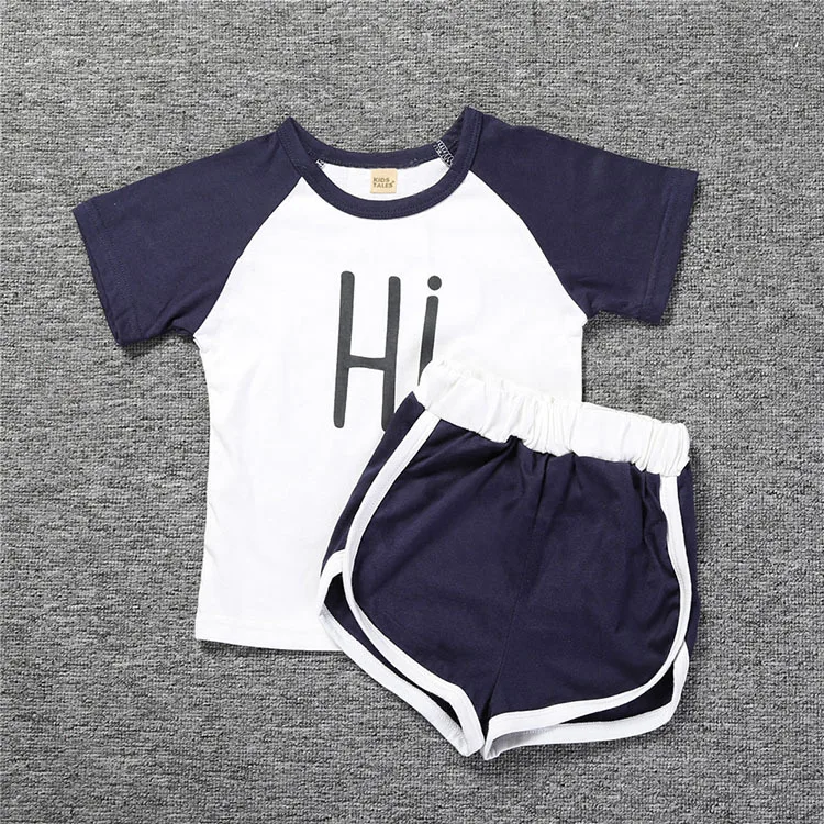 2019 комплекты одежды для мальчиков футболка и шорты малышей с буквенным номером
