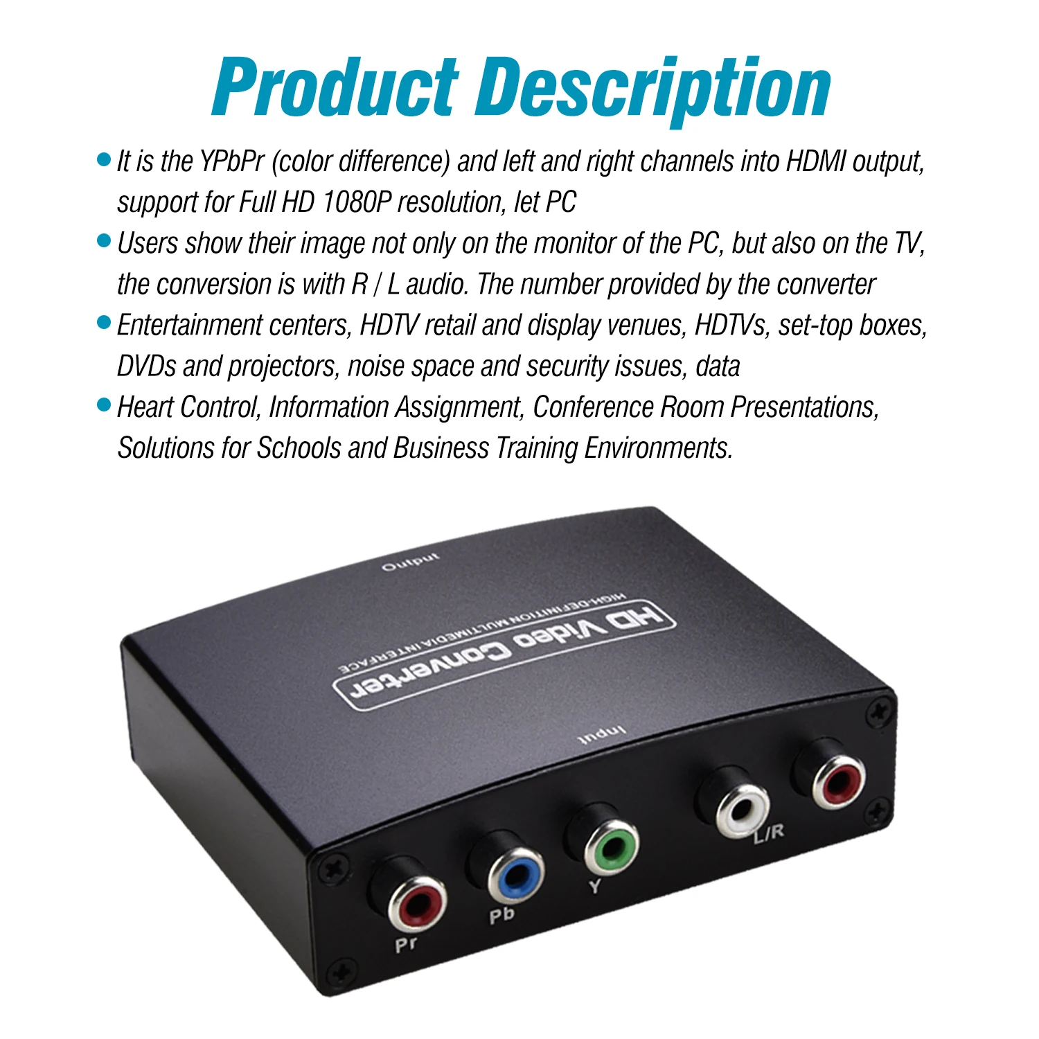 YPbPr в HDMI Coverter + R/L 1080P NEWCARE компонент 5RCA RGB конвертер адаптер для DVD PSP HDTV дисплей |