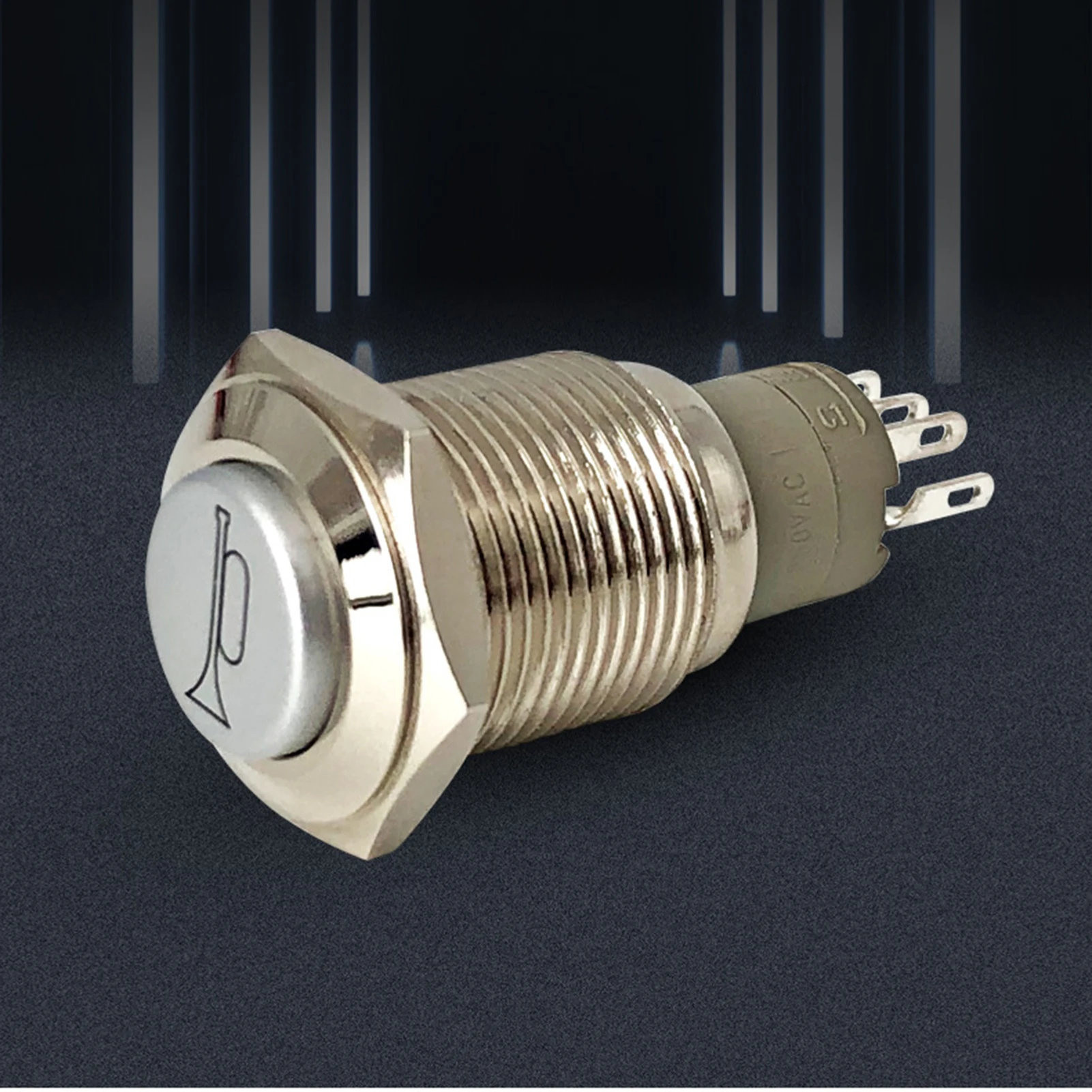 

16mm LED Light Momentary Push Button Horn Switch For Car Speaker Momentary Switch LED Push Switch Motorcycle Modification Parts