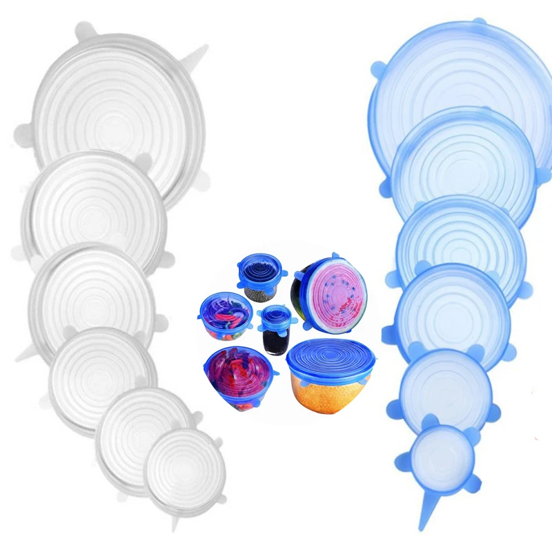 

Reusable Silicone Cover Stretch Lids Airtight Food Wrap Covers Keeping Fresh Seal Bowl Stretchy Wrap Cover Kitchen Accessories