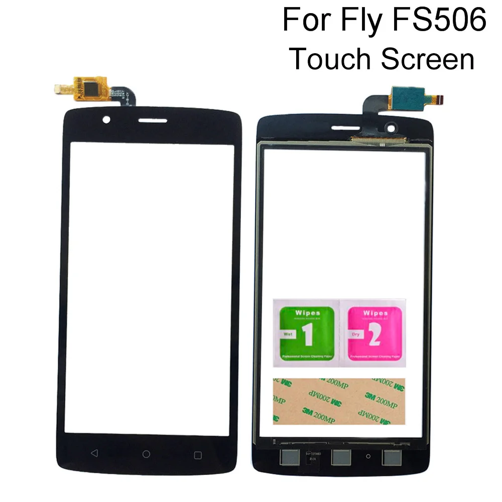 

Touch Panel For Fly Cirrus 3 FS506 Touch Screen Capacitive Digitizer Front Glass Lens Sensor Touchscreen Tools 3M Tape