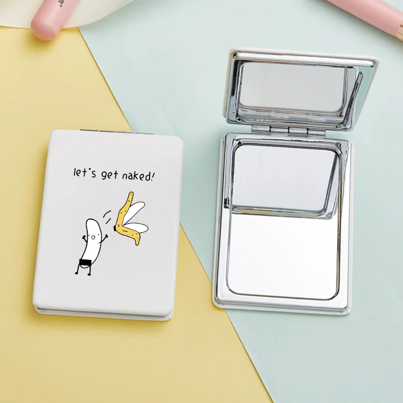 Милое мини-зеркало для макияжа с мультяшной Свинкой портативное двустороннее