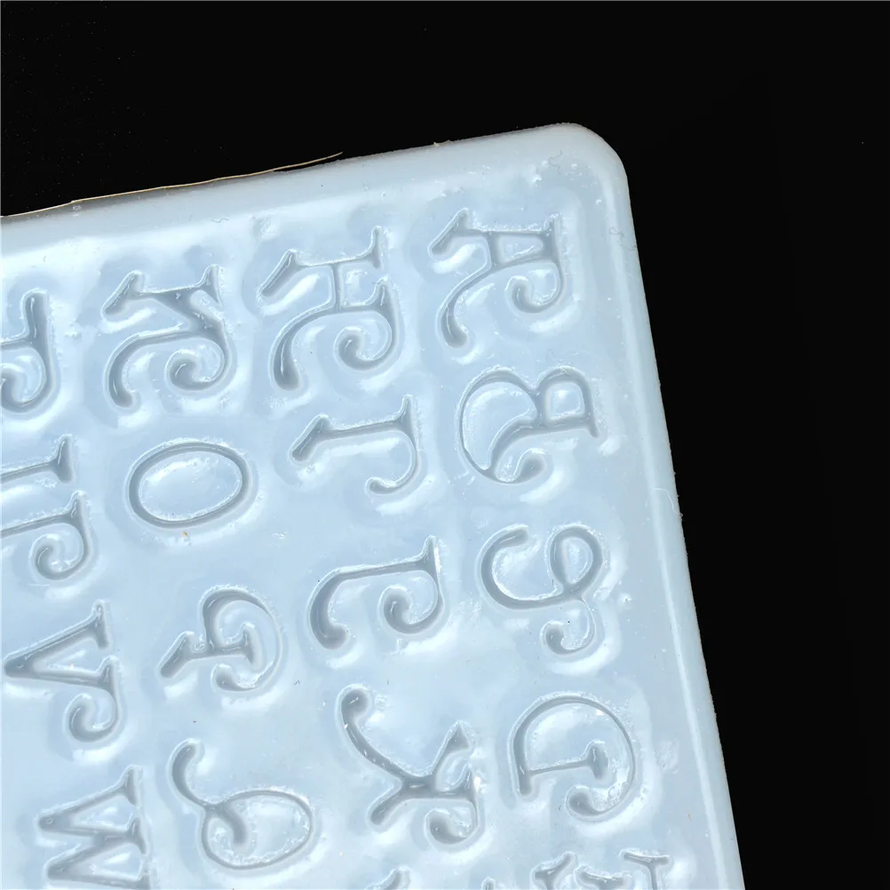 

Silicone DIY Rectangle Alphabet Letters Jewelry Charm Tray Pendants Decorating Tool Jewelry Mold