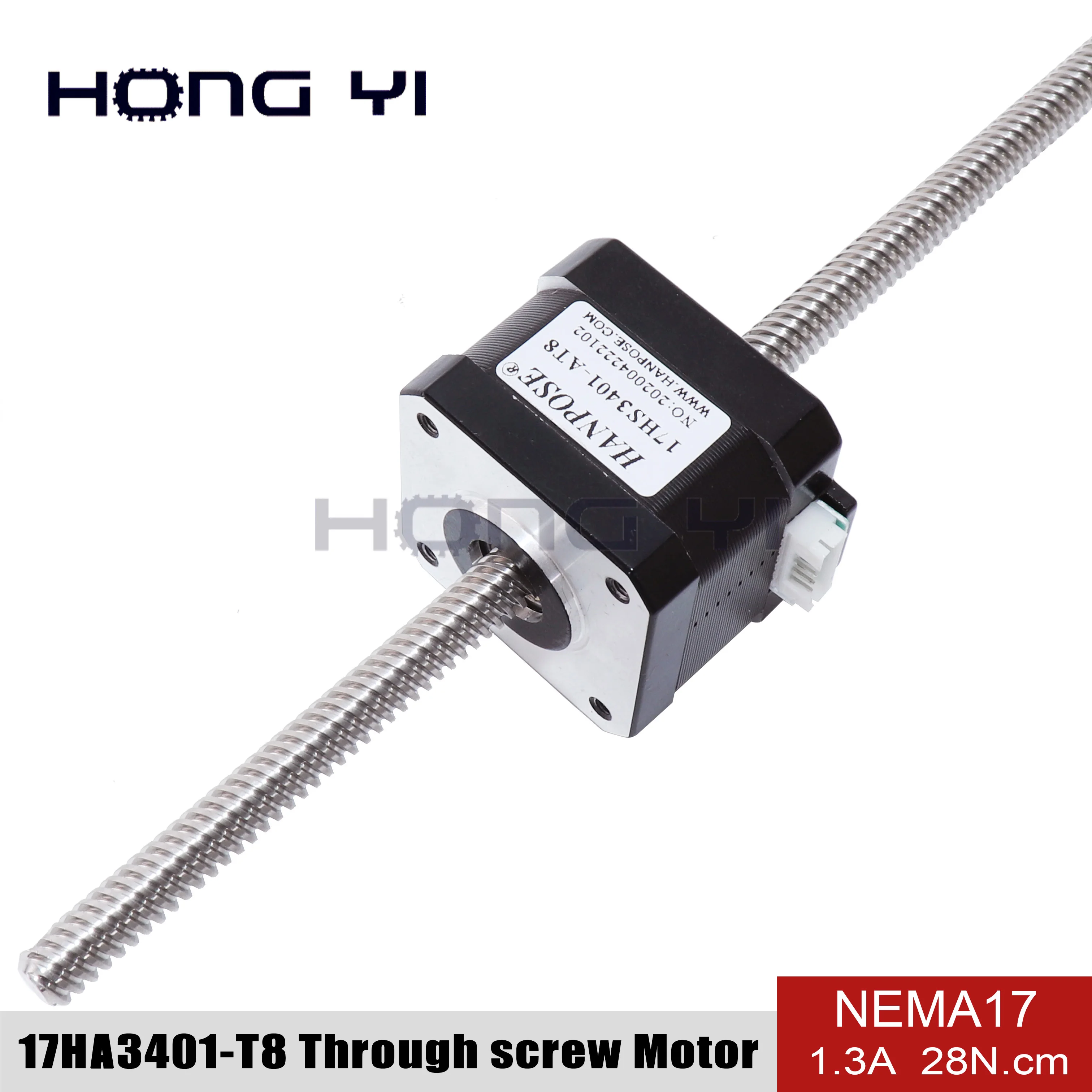 

NEMA17 through screw stepper motor 42HA34-T8*8 300MM 1.3A 28N.CM 42 Series stepper motor For 3D Printer Monitor Equipment