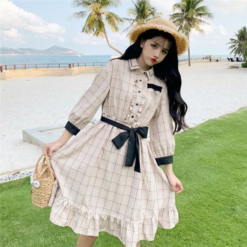 Платье Поло женское в готическом стиле винтажное платье с воротником поло