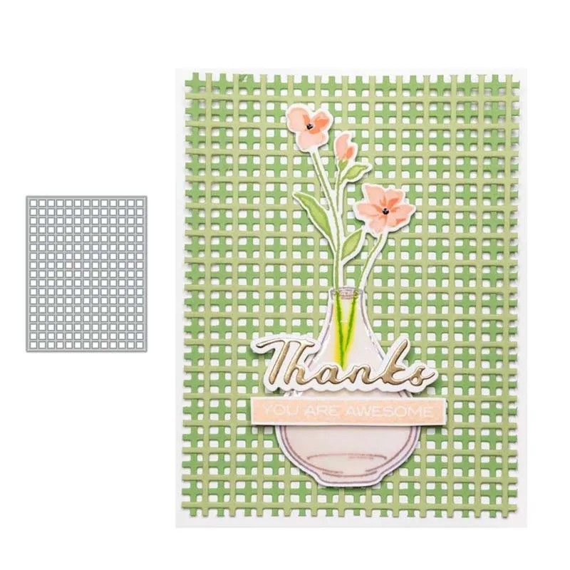 

JC 2021 New Arrival DIY Cross Grid Background Frame Metal Cutting Dies Scrapbooking Handmade Stencil Craft Mold Template Decor