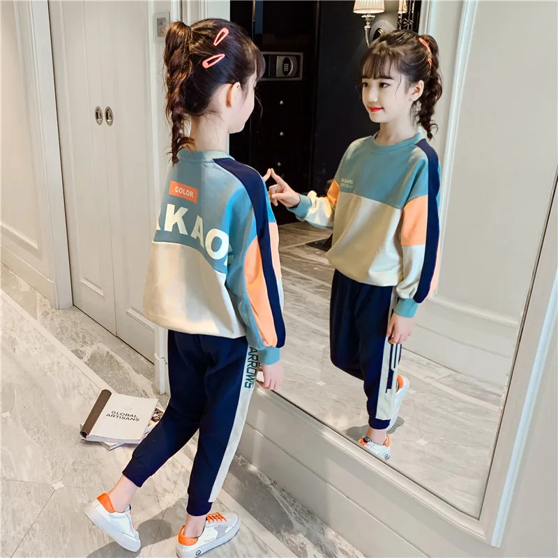 

Girls' Clothes Set Autumn 2021 New Middle and Large Children's Sportswear Girls' Two-piece Set School Girls Outfits