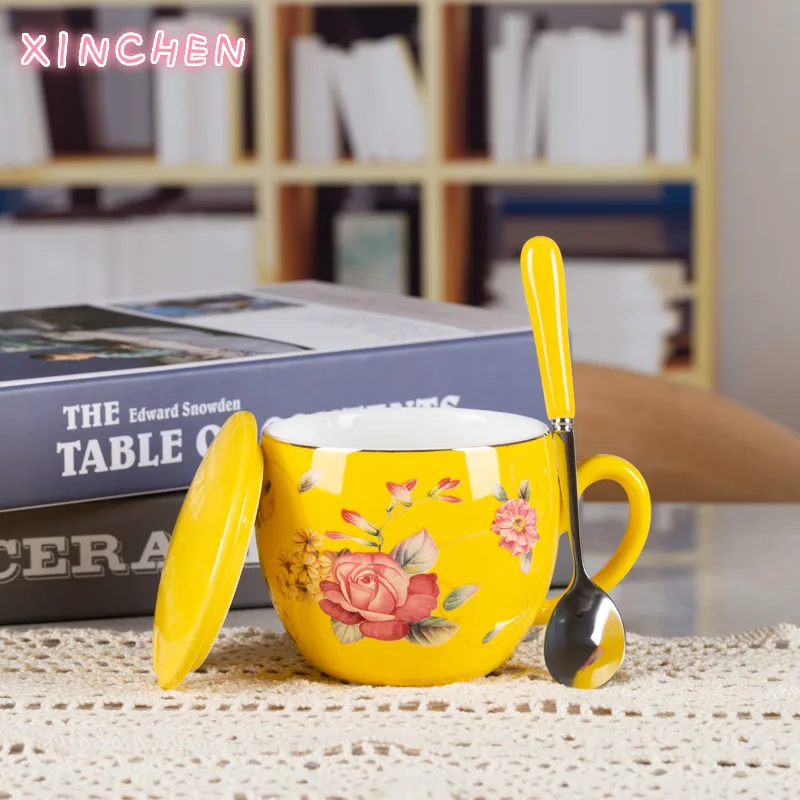 

Керамическая кружка XINCHEN с круглым животом для влюбленных, кофейная кружка с молочной кружкой, подарок на день рождения