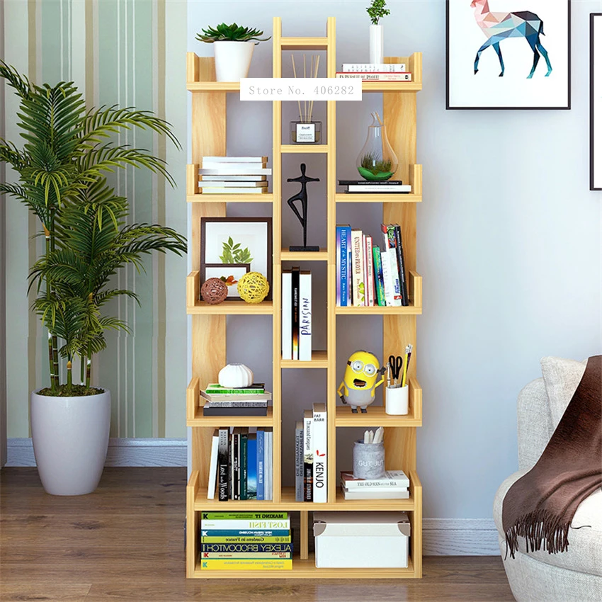 

Простой креативный книжный шкаф SG271546 Land, современная простая книжная полка для студентов, для спальни, экономичный витринный шкаф, стеллаж ...