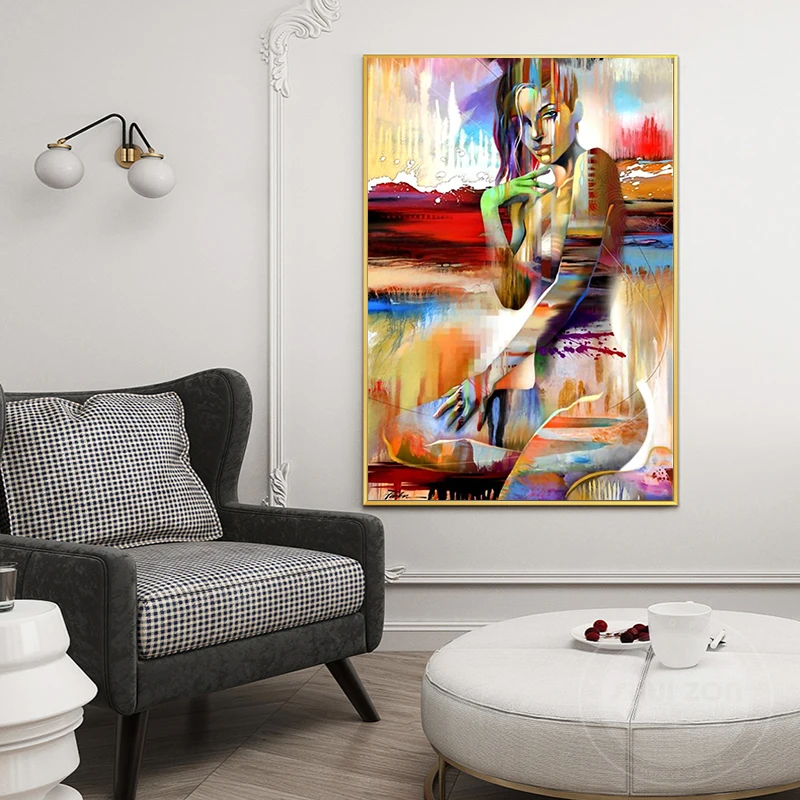 

Modern Abstract Sexy Nude Oil On The Wall Canvas Painting Women Art Posters And Prints Wall Art Pictures For Living Room Decor