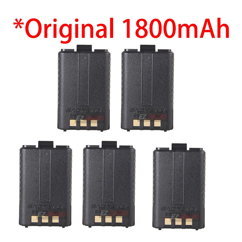 5PCS 1800mAh BL-5 Baofeng UV-5R Батарея 3800 мАч Baofeng Батарея Кабель зарядного устройства USB кабель для BF-F8 uv 5r uv5r UV-5RE UV-5RA 5RB 5RL F8+ F8HP - Цвет: 5PCS 1800mAh