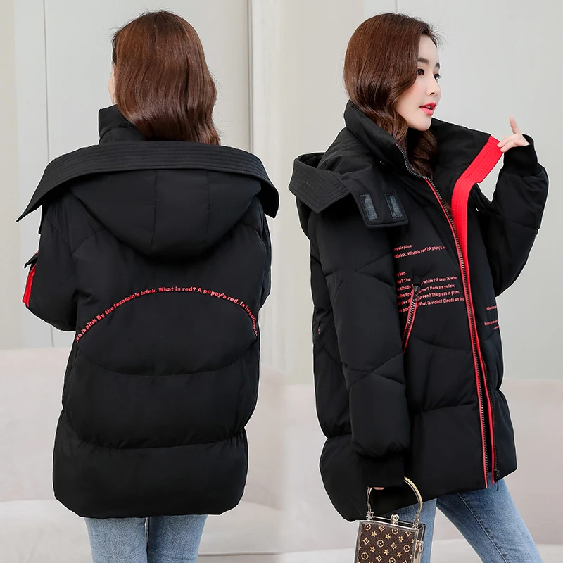 

Plus Size Winter Jacket Women Hooded Parka Womens Down Cotton Coat Women Warm Overcoat