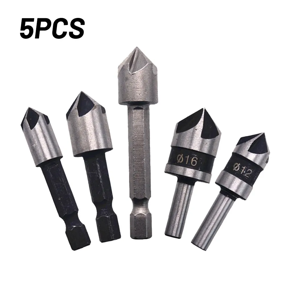 

Tool Chamfer Woodworking Chamfering Countersunk Drill Five-Blade Hole New