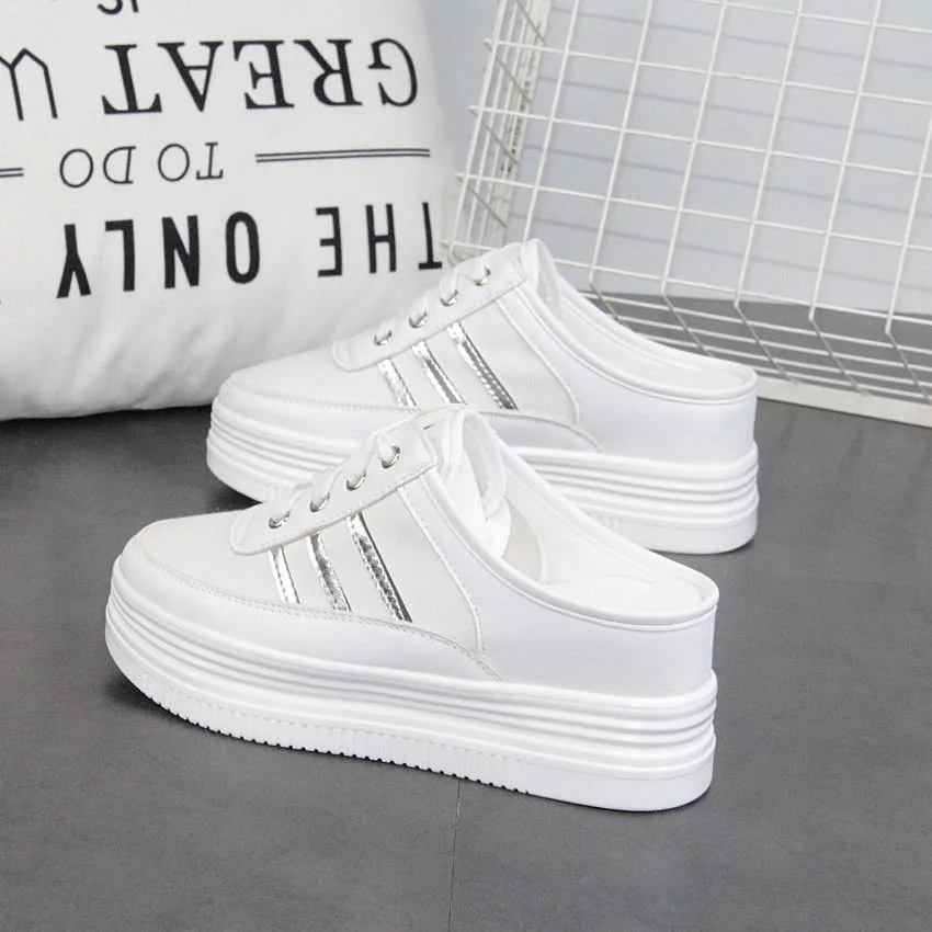 XJRHXJR 7 см летняя повседневная обувь на плоской подошве женская для отдыха в