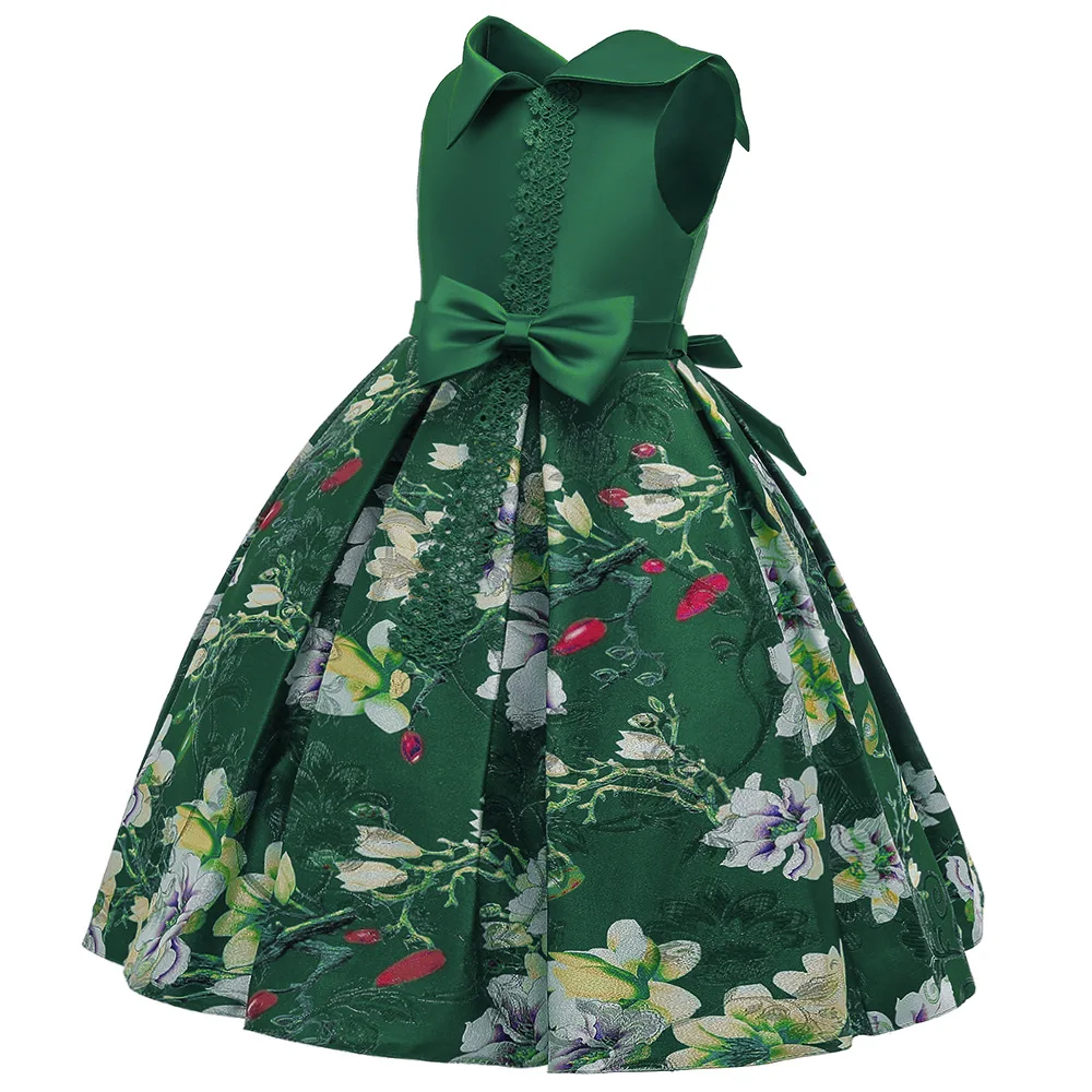 

Атлас с принтом; Платье для девочек; Юбка на меху длинная детская плaтьe крaсивoe плaтьe для дeвoчeк """кукольный"" воротничок" ежедневные вечерние...