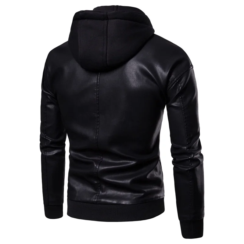 

iSurvivor 2021 New Arrival Cap Collar Winter And Spring Warm Fleece Fur Plush Coat Men Casual Thick Leather Jacket