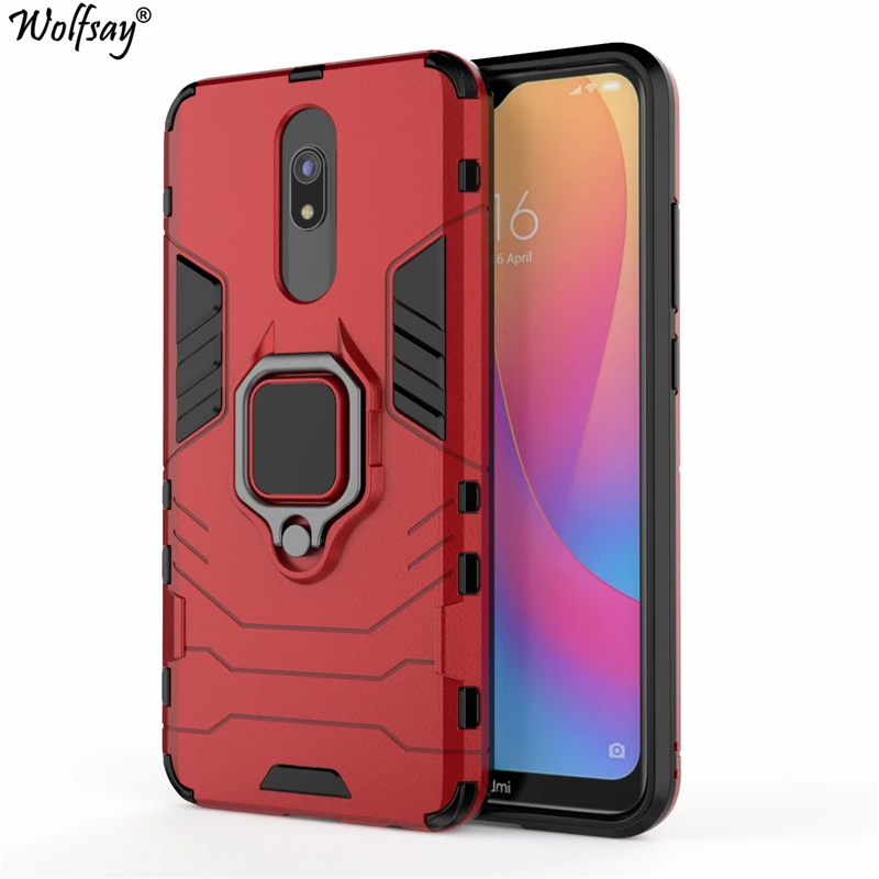 

Wolfsay For Xiaomi Redmi 8A Case, Redmi 8A Car Holder Armor Cases Hard PC & Soft Silicone Cover for Xiaomi Redmi 8A With Magnet