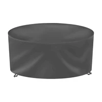 round furniture cover heavy duty waterproof anti fading cover for outdoor table chairs set patio table cover grey customized