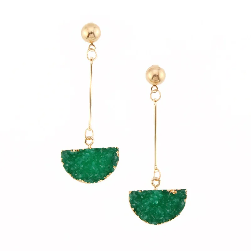 1 пара полимерные камни Друза серьги для женщин ювелирное изделие ручной работы