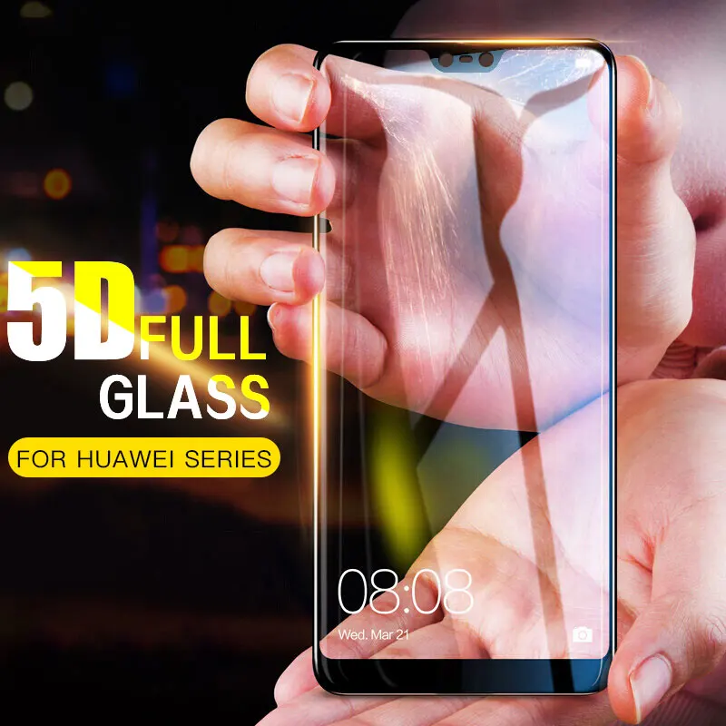 

5D Full Cover Tempered Glass on the For Huawei P20 P10 Plus P30 P40 Lite P Smart Honor 20 10 9 Lite Screen Protector Glass Film