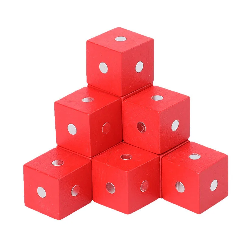 10pcs 10 шт. 2X2 см магнитные кубики цветные деревянные строительные блоки игра деревянная игрушка детская геометрическая форма цвет обучающие игрушки для детей - Цвет: 10pcs