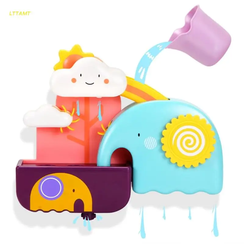 

Colorful Elephants Bathtub Toys Rotatable Strong Suckers Water Scoop for Child