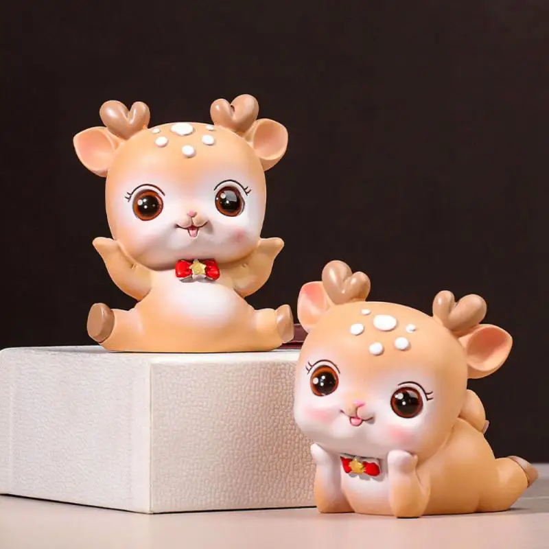 

Sika Deer Figurines Creative Cake Baking Decoration Girl Bedroom Decoration Cartoon Cute Cute Sika Deer Resin Decoration