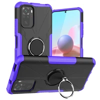 magnetic metal ring stand armor shockproof case for xiaomi redmi note 10 4g 10s soft tpu bumper hard pc protective back cover