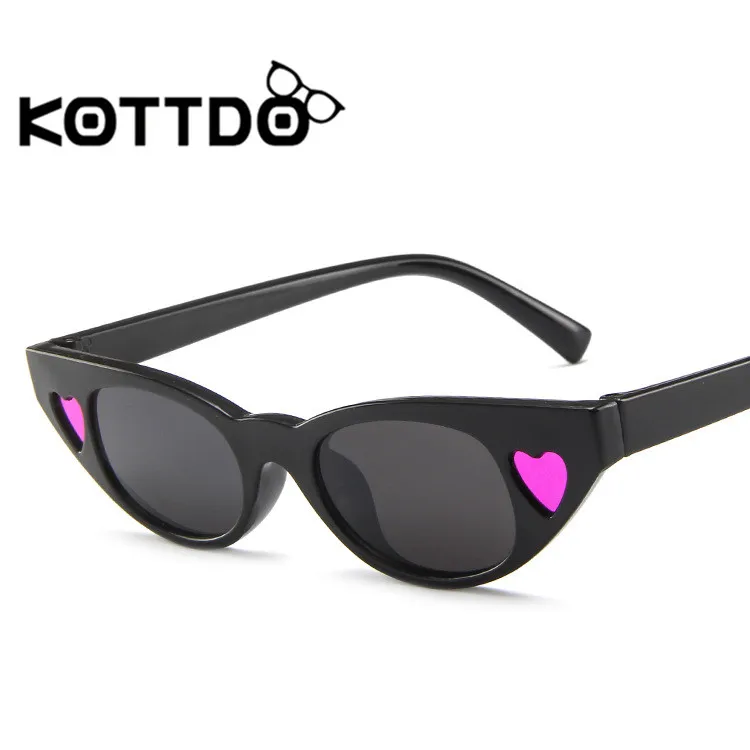 KOTTDO пластиковые женские солнцезащитные очки кошачий глаз в форме сердца