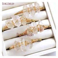 rustic bridal jewelry wire wrap crystal quartzs raw crystal jewelry clear quartz cuff bracelet bracelet bm27710