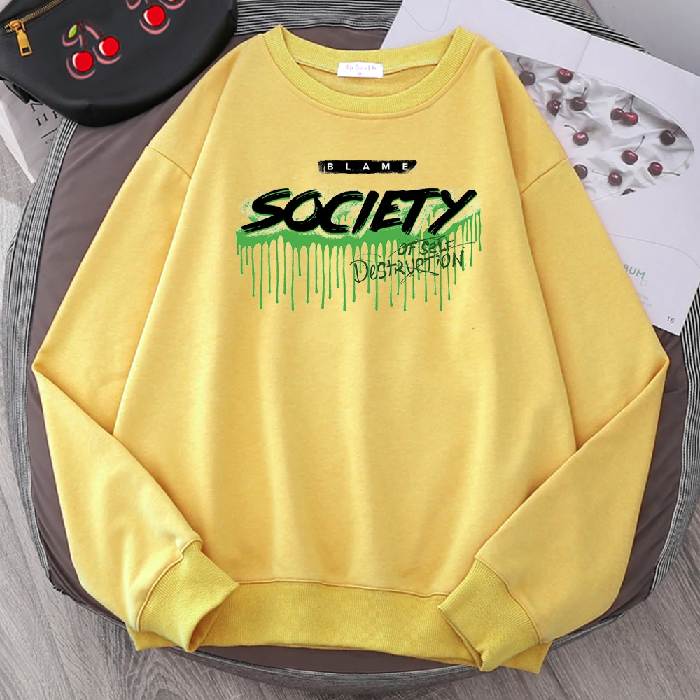 

Society Print Sweatshirts Womans Autumn Hip Hop HoodieFleece Harajuku Soft Sweatshirt Creativity Oversized Female Hoodies