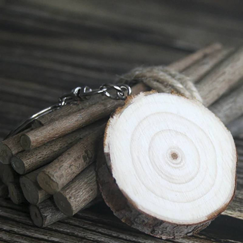 

Creative DIY Wood Keychain Keyring Car Bag Pendant KeyChain Ring Jewelry Gift