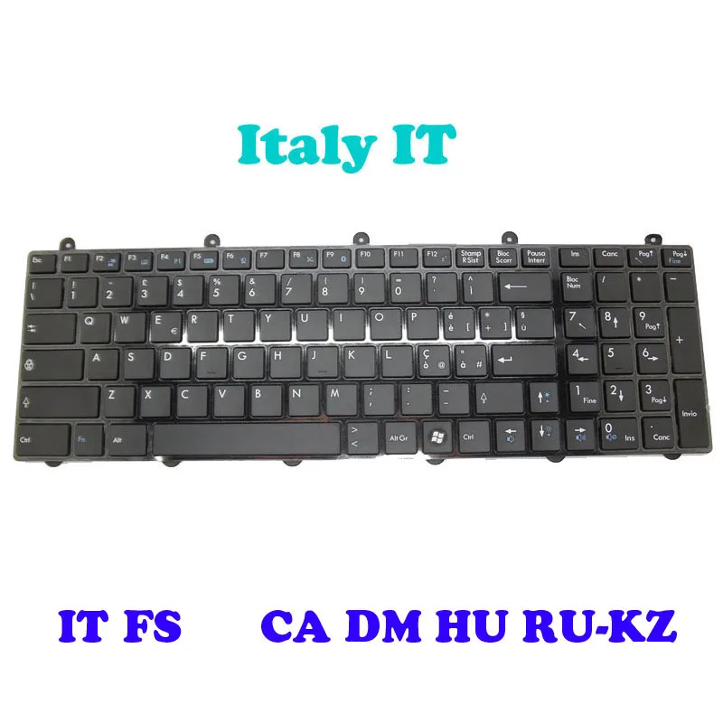 Keyboard For MSI GT780 V123322BK1 S1N-3EIT281-SA0 S1N-3ETH241-SA0 S1N-3ERU251-SA0 Russian RU Italy Farsi FS Denmark DM Hungary