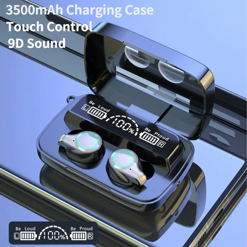 

Wireless Headphones TWS Bluetooth-compatible Earphones Stereo Waterproof Headsets 35000 mAh Charging Box Earbuds With Microphone