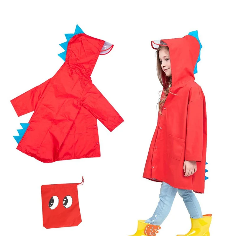 3D Dinosaur Kids Raincoats Hoodie Cape for Baby Girls Boy Women Men Rain Coat Poncho Polyester Waterproof Children's Jacket | Дом и сад