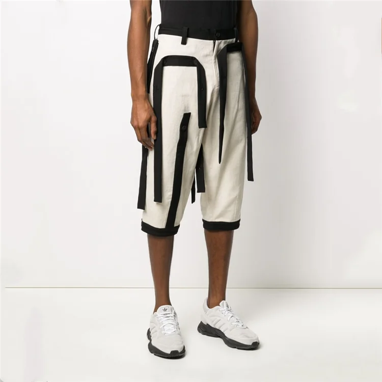 S-6XL!!New summer men's casual shorts handsome thin five-minute pants patchwork joker decorative pants