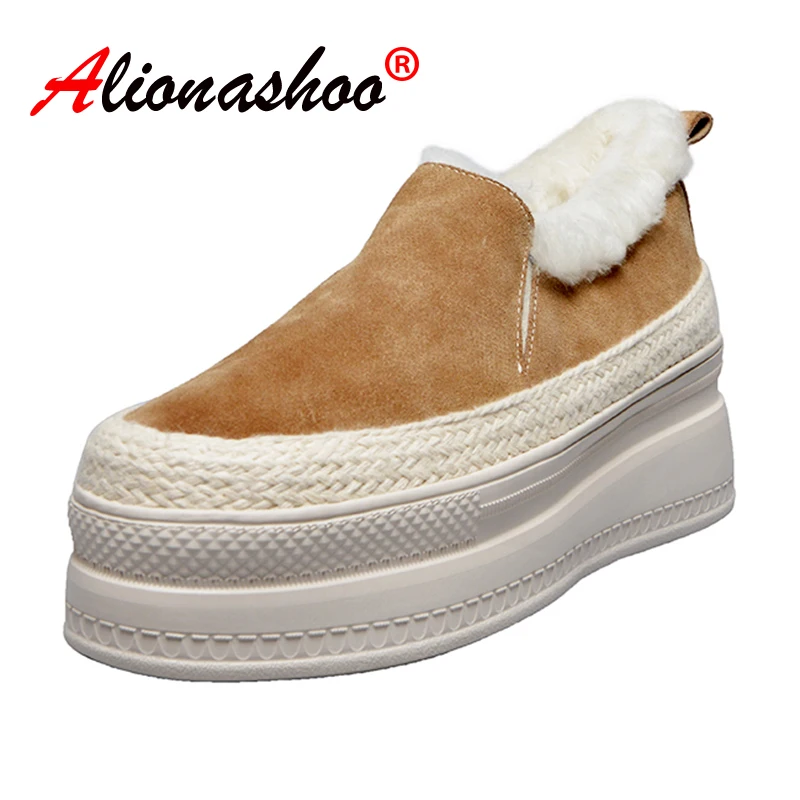 Женская обувь из натуральной кожи с натуральным мехом зимние теплые лоферы