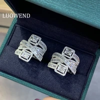 luowend 18k white gold au750 engagement ring genuine gold rings natural diamond ring luxury women wedding party jewelry
