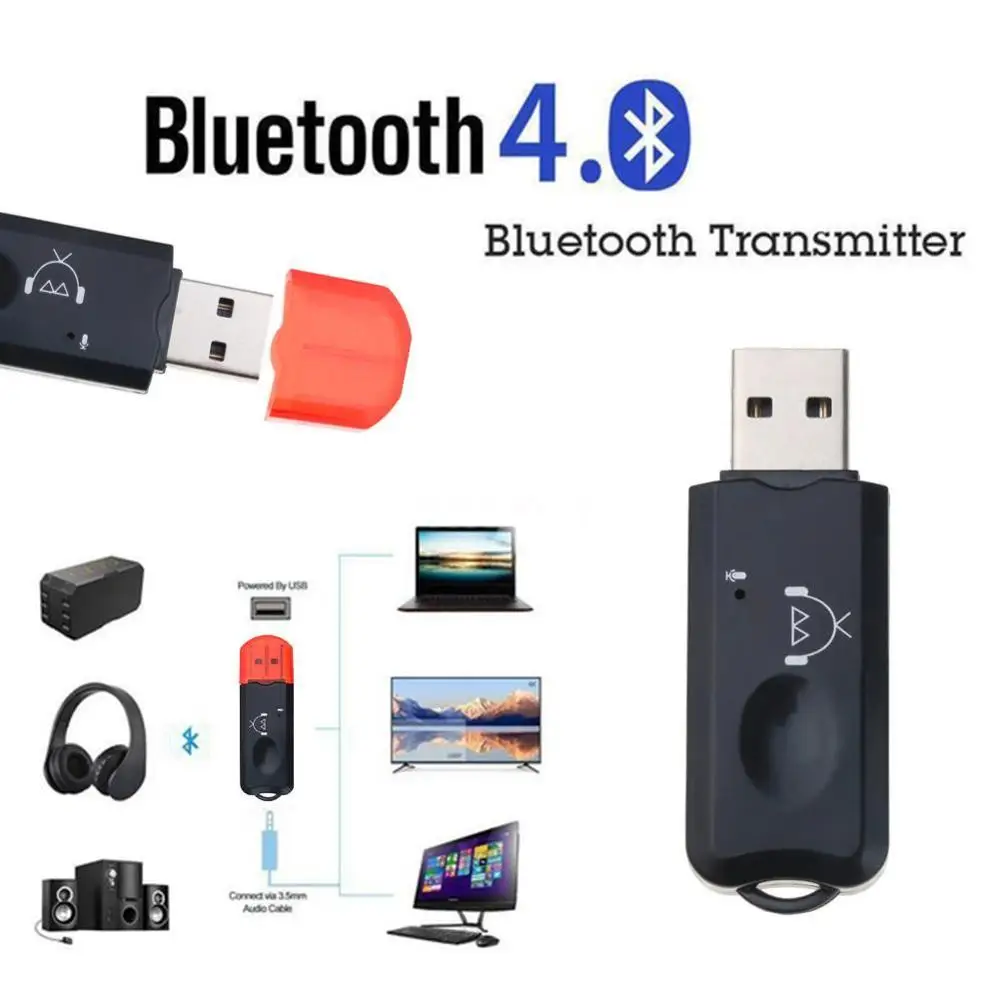 USB AUX Bluetooth беспроводной аудио адаптер стерео с микрофоном для автомобиля USB mp3 плеер динамик Bluetooth передатчик