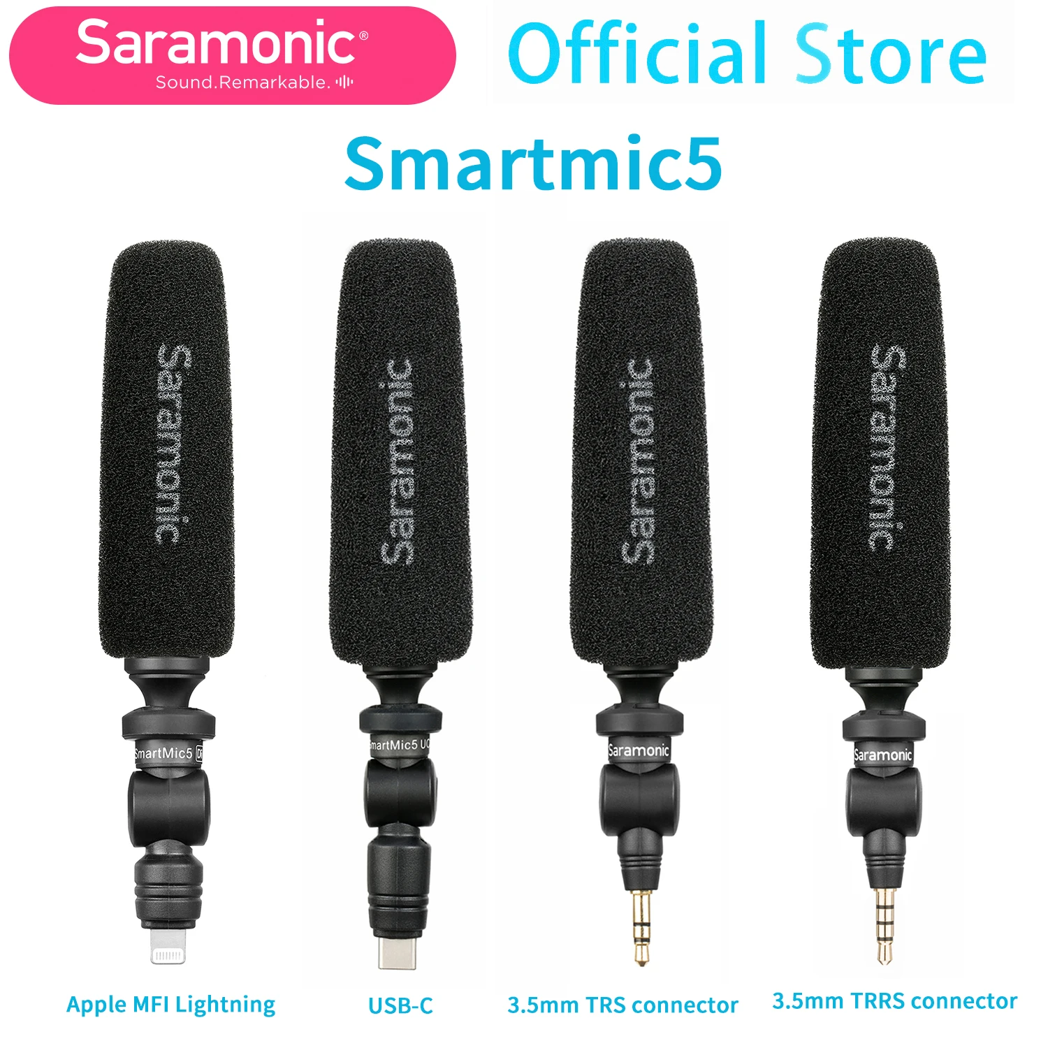 

Saramonic SmartMic5 сверхдлинный однонаправленный микрофон для телефона iOS Dv камера видеокамера смартфон планшет Vlog потоковая запись