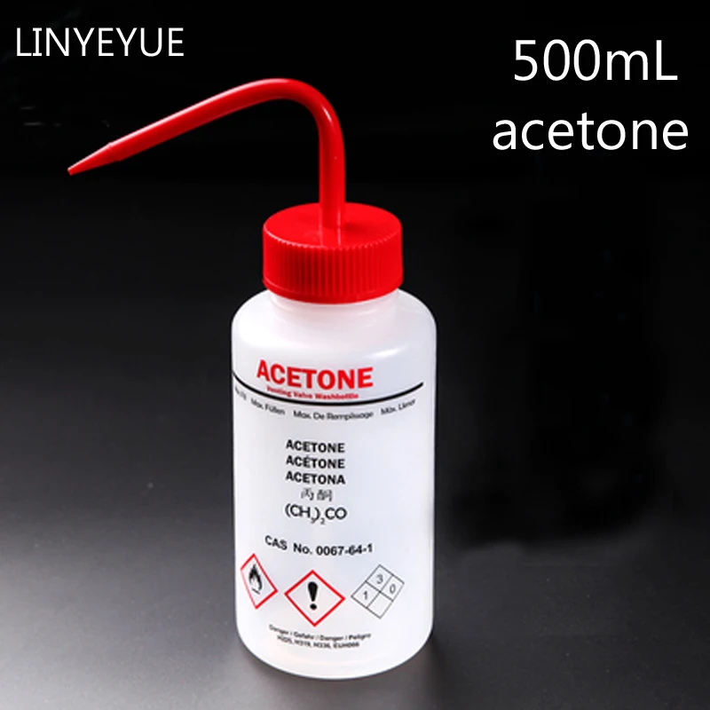 LINYEYUE 500ml Plastic Acetone Washing Bottle Blow Wash Squeezy Laboratory Bottle