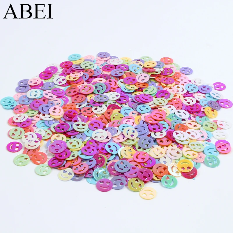 50g/lot 10mm Loose Sequins Round Smile Face For Wedding Party Scrapbooking Decoration DIY Paillettes Crafts Accessories | Дом и сад